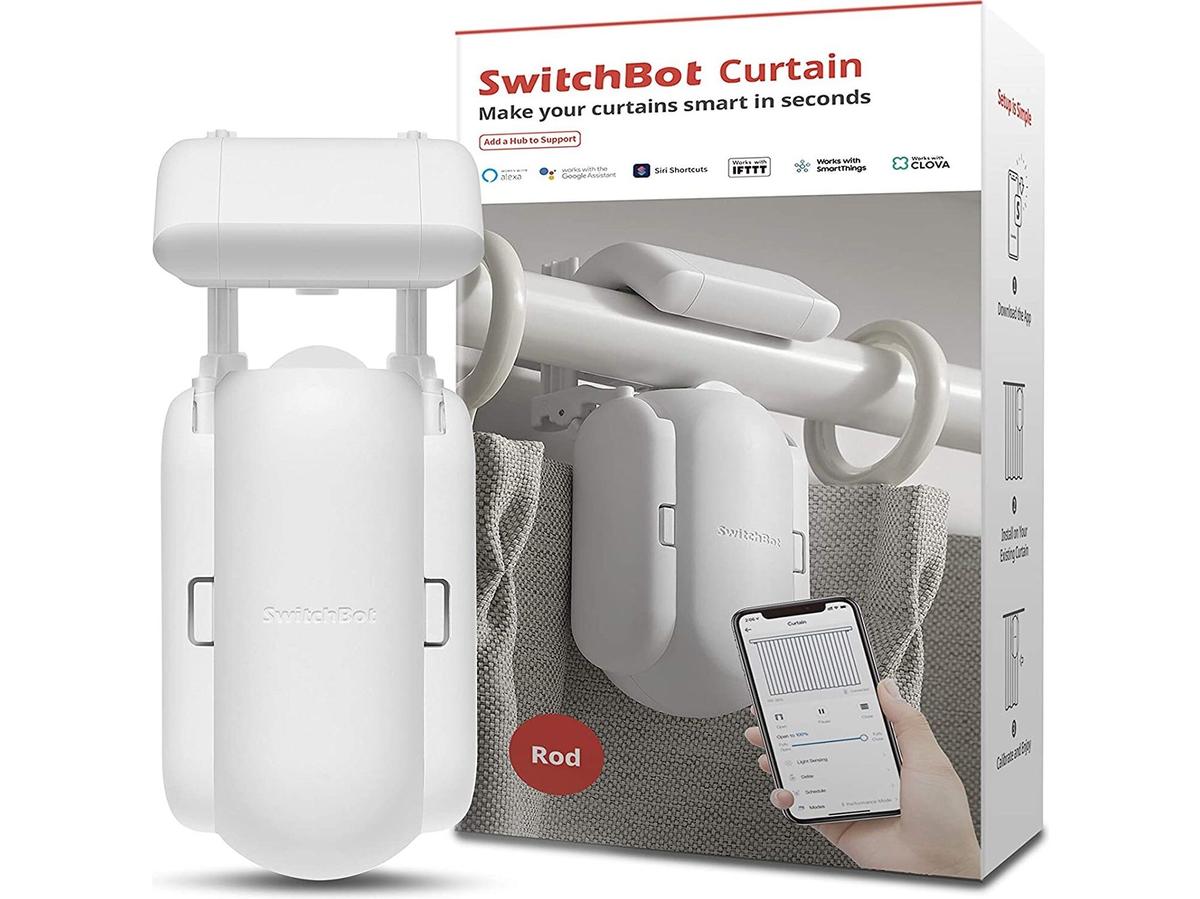 Système de rideaux SwitchBot - Compatible avec les tringles à rideaux - Noir