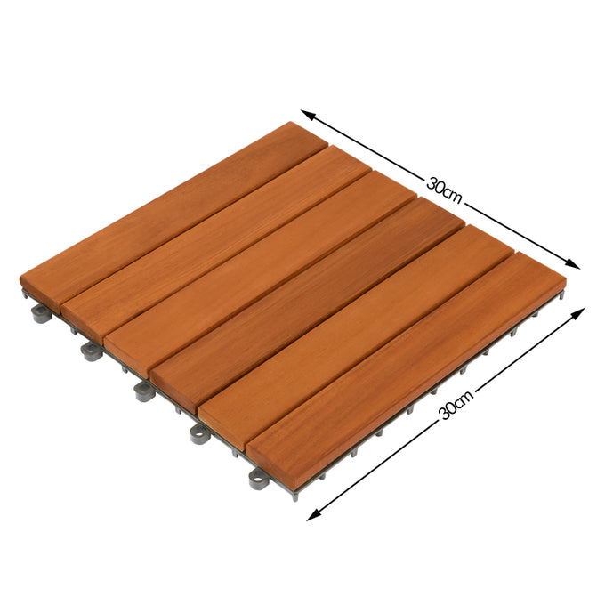 Casaria Ensemble de 11 carreaux en bois d'acacia, 30x30cm