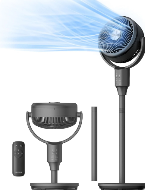Ventilateur sur pied Pelonis OmniFlow - 26 dB, ultra-silencieux - Réglable de 59 à 108 cm