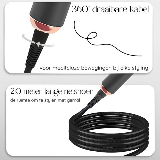 Sansbeauté® 5 in 1 Thermal Brush - Heat Brush - Thermal Brush 38mm with Attachments - Curling Brush - Blow-dry Brush Short Hair - Hair Curler - Hair Brush - Thermal Brush - Multistyler - Hairstyler - Volume and Curls