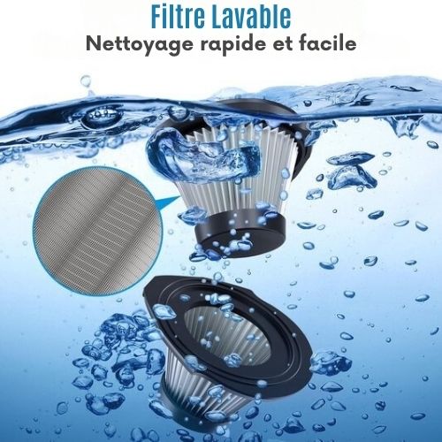 Aspirateur sans fil Strex, Aspirateur eau et poussière, 3 accessoires, 14000PA, Filtre HEPA, Eclairage LED, Extra puissant