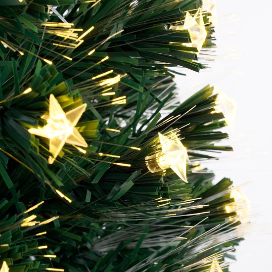 Luca Lighting Arbre de Noël artificiel Mercure avec éclairage LED en fibre optique - H150 x Ø65 cm - Vert