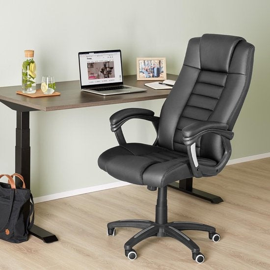 tectake® - Fauteuil de direction design et luxueux - Noir