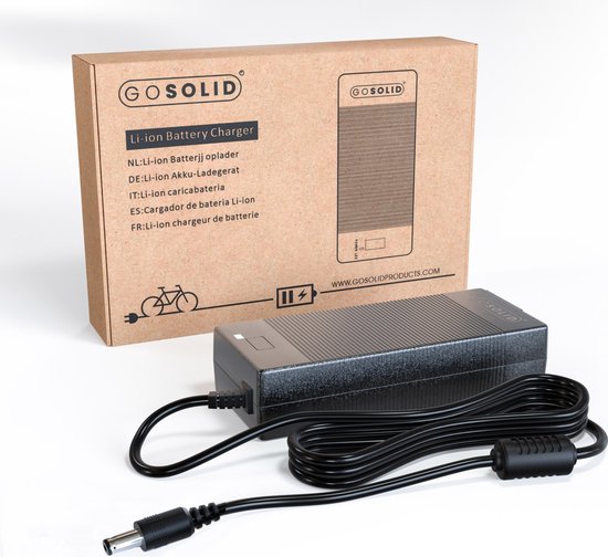 GO SOLID ! ® Chargeur pour vélo électrique - 2A - 42V - prise 5.5 x 2.1 mm