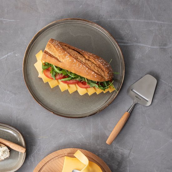 Boska Cheese Slicer Amigo - Trancheur pour fromages affinés et matures - antiadhésif - ergonomique - acier inoxydable et bois de hêtre