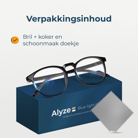 Alyze Blue Light Glasses - Écran d'ordinateur - Sans ordonnance avec filtre - Lunettes anti-lumière bleue