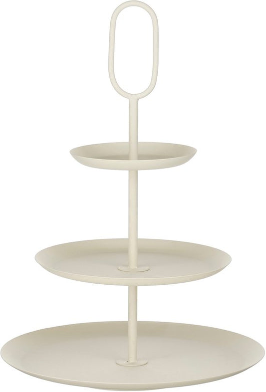 Mica Decorations Rama Etagère – Tour de service et plateau de table – Idéal également comme plateau à gâteaux ou plateau de service – Etagère en fer – H 55 x Ø 38 cm – Crème