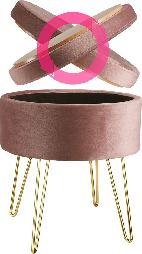 tectake - Tabouret d'assise Ava rose - 403953