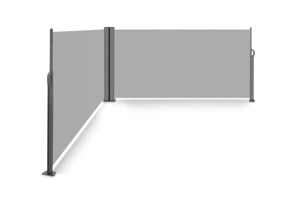 Brise-vent double en aluminium Hortensus 6 m x 1,8 m - Gris