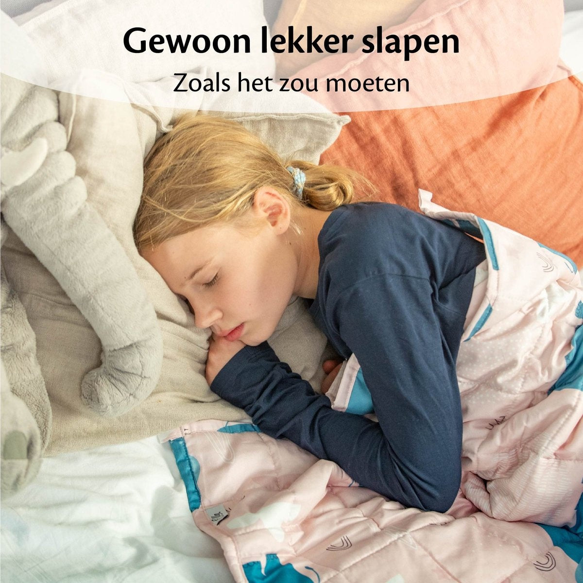 Ella® Couverture lestée pour enfant 3.2kg - 100 x 150cm  - OEKO-TEX Coton - Hippopotame