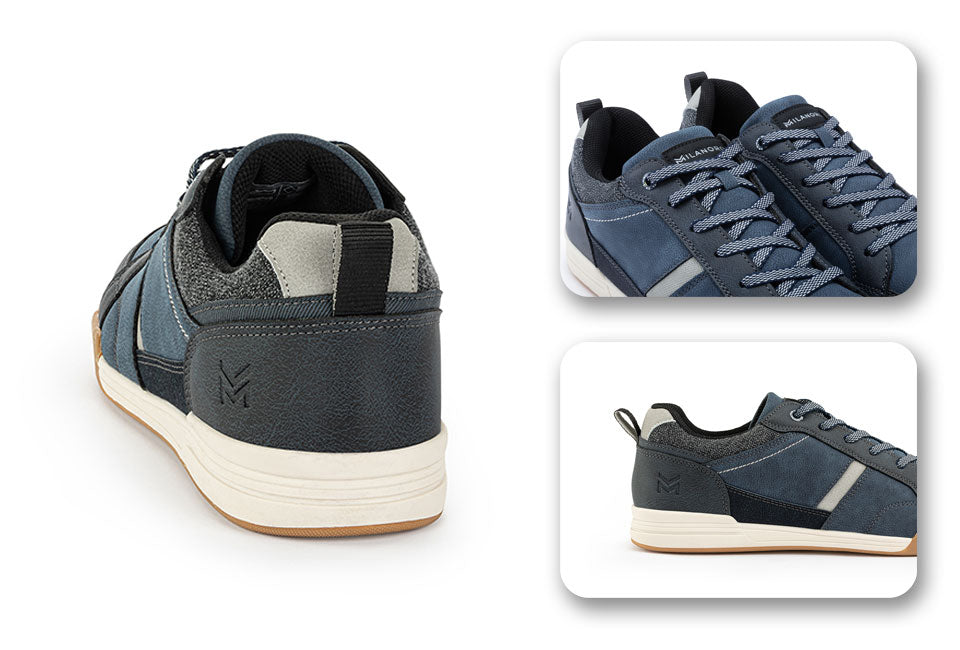 Milanoro - Baskets confortables pour hommes - Bleu marine - Taille 40