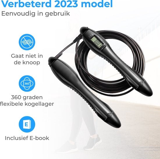 Nuvance - Corde à sauter sportive professionnelle avec compteur - réglable - adultes et enfants - Corde à sauter - Speedrope