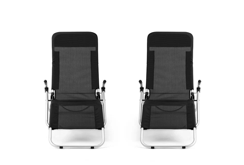 Chaises longues - Hortensus - Lot de 2 - Max. 110kg - 140 x 61 x 85.5cm