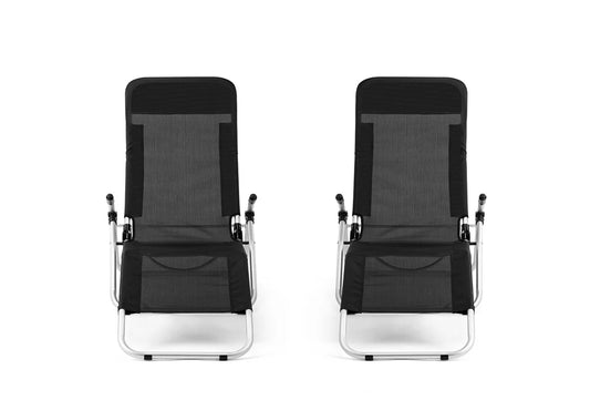 Chaises longues - Hortensus - Lot de 2 - Max. 110kg - 140 x 61 x 85.5cm