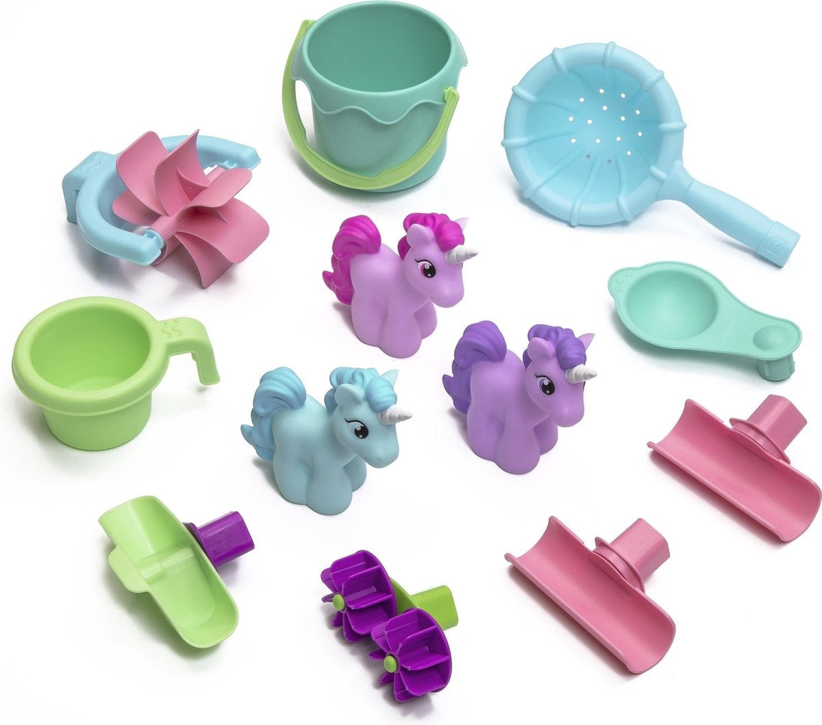 Step2 Rain Shower Splash Unicorns Water Table - Licorne avec 13 pièces d'accessoires - Jouet d'eau pour enfant - Table d'activité avec eau pour jardin/extérieur