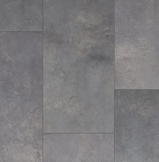Sol stratifié Click PVC CanDo de Luxe, aspect pierre anthracite, 7,5 mm, avec sous-couche de 1,5 mm