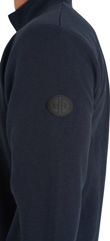 Mario Russo Pique Longsleeve Shirt - Pull homme - Pull homme - Col roulé homme - L - Navy
