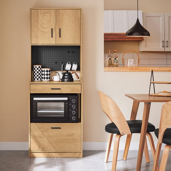SoBuy FSB98-N Buffet de cuisine - Buffet en bois avec 2 portes et tiroirs