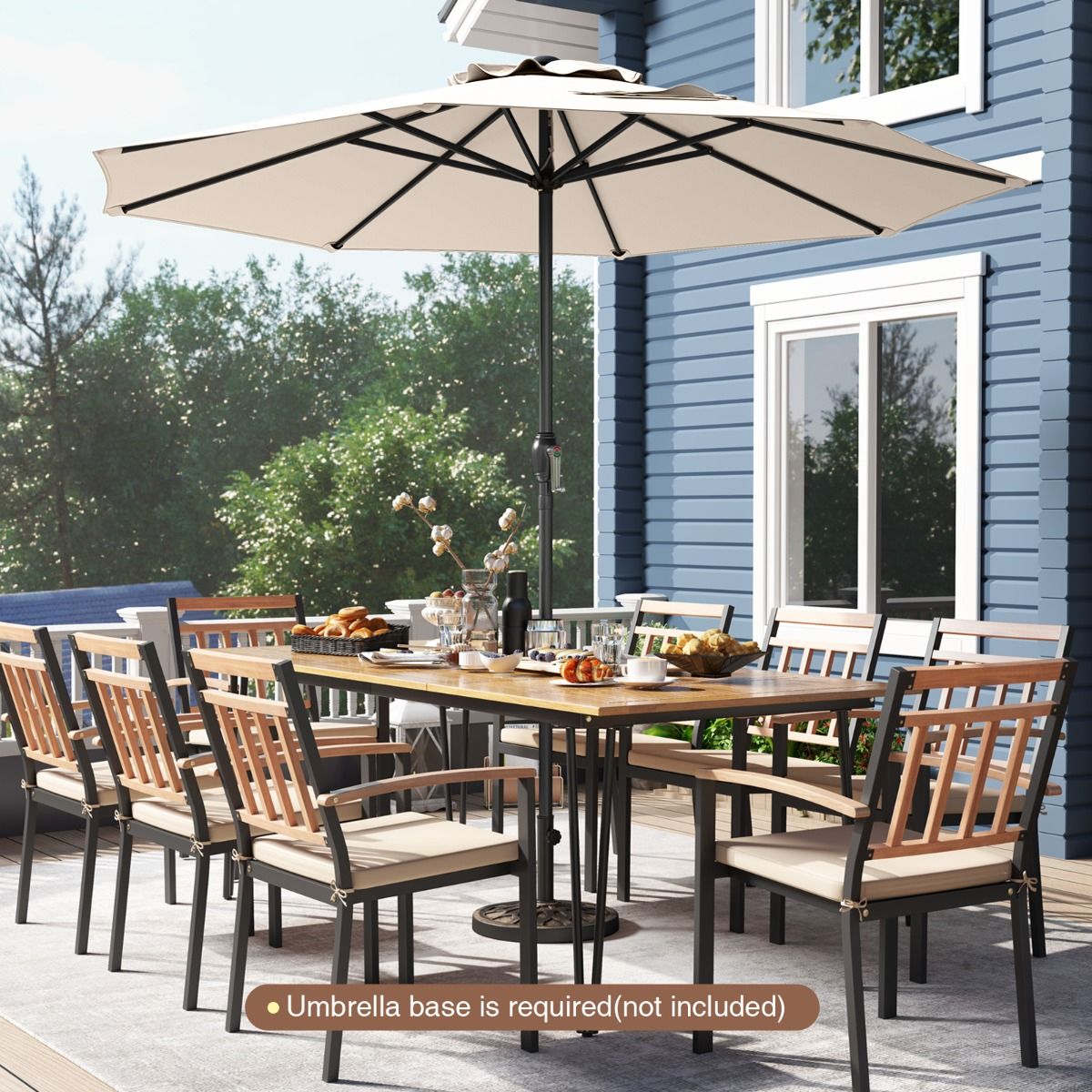 Parasol de terrasse Coast - avec manivelle - conception ventilée - 260 cm - beige