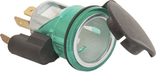 Allume-cigare avec lumière 12V - prise plate - Vert