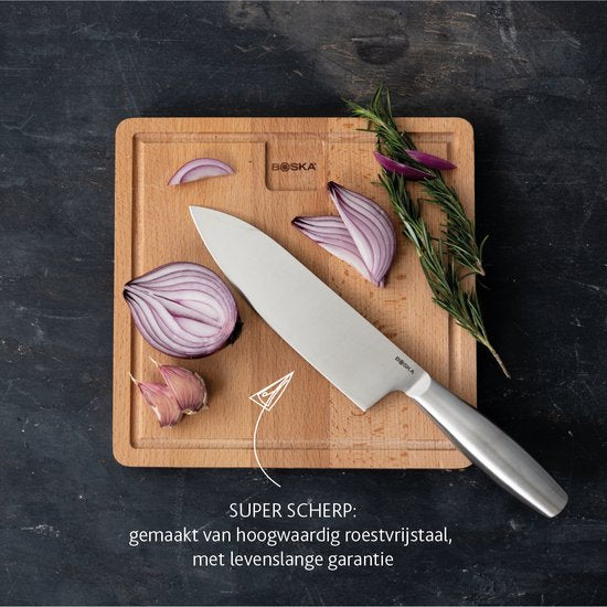 Boska Knife Set Copenhagen - 5 couteaux de cuisine - Pour tout type d'aliments - Design unique - Lavable au lave-vaisselle - acier inoxydable