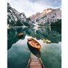 Bureau - Peinture sur chiffres bateau au lac - 40x50cm