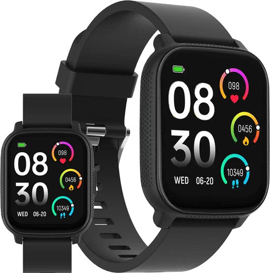 Montre connectée Denver - Android iOS - Notifications - Montre de sport - Cardiofréquencemètre - Oxymètre - Moniteur de sommeil - SWC184B - Noir