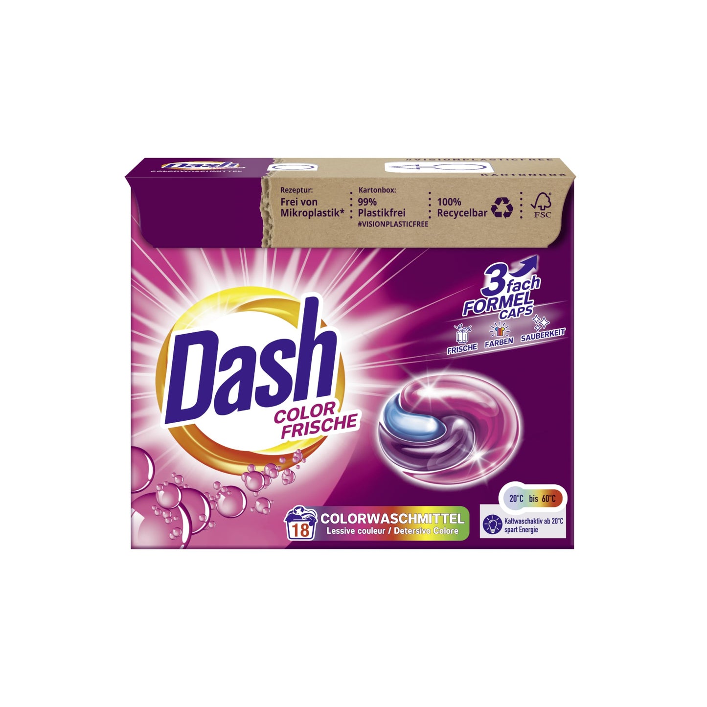 Dalli Dash Color Fresh Waspods - 3-en-1 - 18 pièces - Color