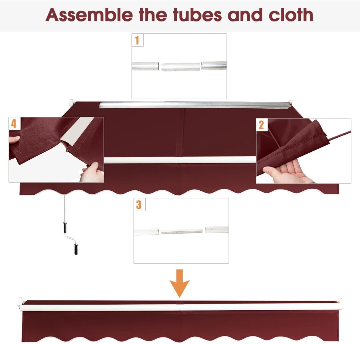 Coast 2.5 x 2 m Wine Red Drop Screen avec Manual Corbell et UV & Water-resistant Cloth