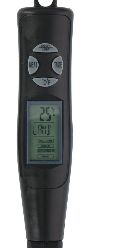 Alpina Thermomètre à viande - Numérique - Préprogrammé - 2 sondes - Acier inoxydable/noir