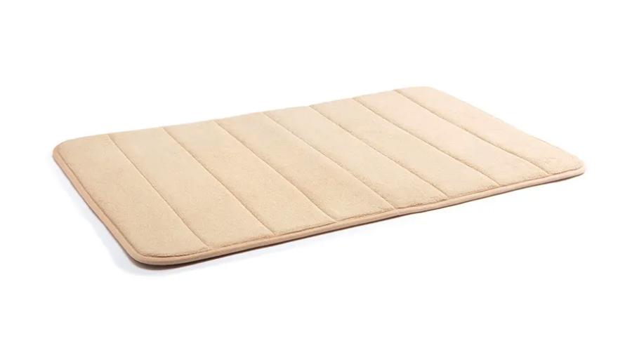 Tapis de bain en mousse à mémoire de forme, doux et antidérapant - Beige