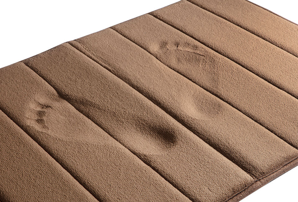 Tapis de bain en mousse à mémoire de forme, doux et antidérapant - Beige