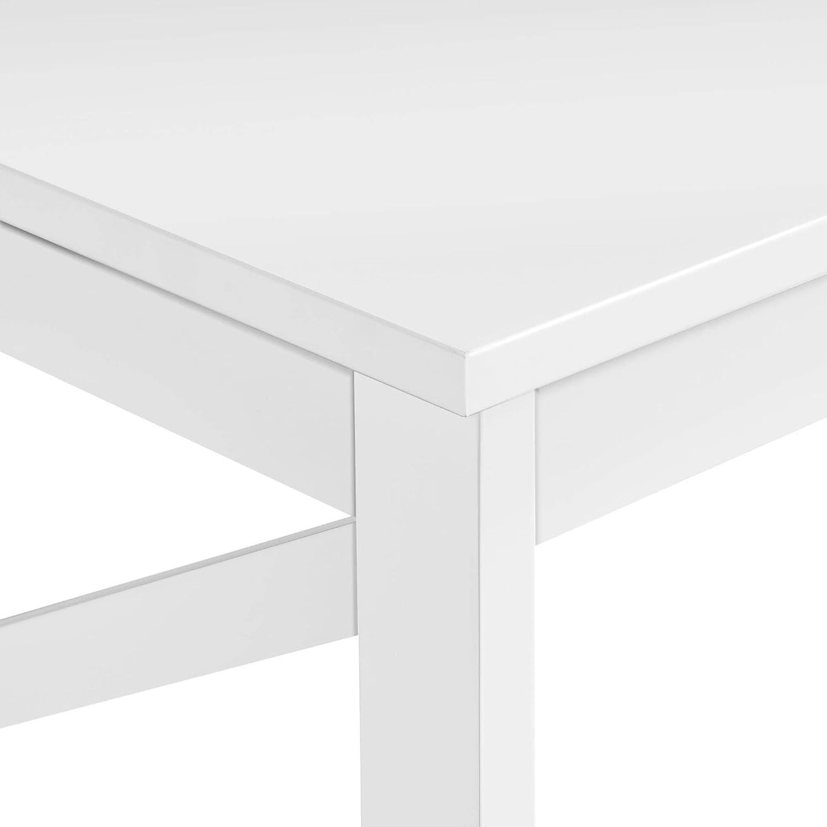 Table basse avec 2 étagères et structure en X, 100 × 50 × 45 cm, blanche