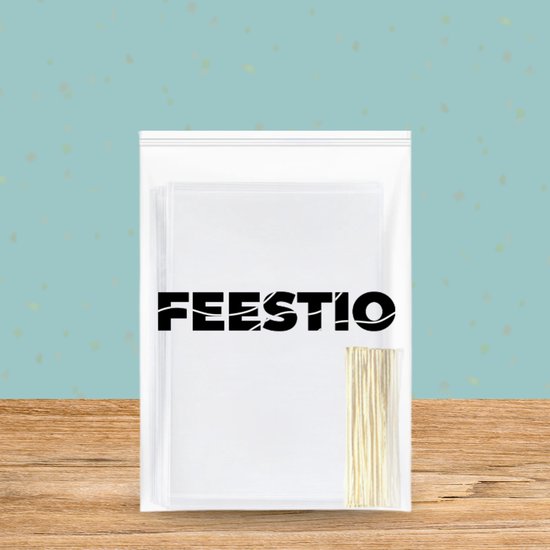 Feestio Sacs à partager 25 x 15 cm - 200 pièces - Sacs à bonbons - Sacs à friandises pour fêtes d'enfants - Sacs en cellophane transparents - Sacs à cadeaux - Sacs à bonbons