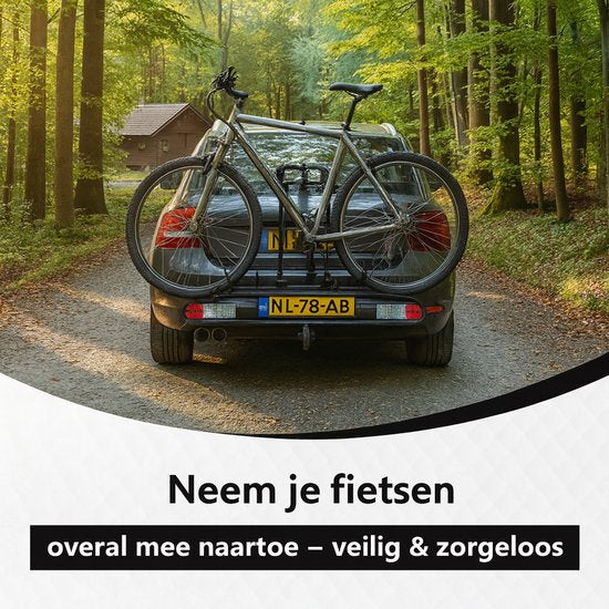 Outbee Porte-vélos - Porte-vélos vélos électriques 2 - Porte-vélos barre d'attelage - Avec support de plaque d'immatriculation - Noir