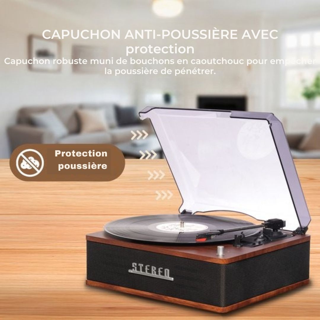 Lecteur de disques Denver - Haut-parleurs intégrés - Rétro - Arrêt automatique - Bluetooth - VPB262 - noir