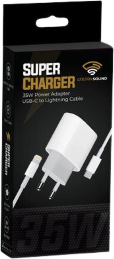 Golden Sound 25W Original Fast Charger - Convient aux chargeurs d'Iphone et d'Ipad - Prise de charge de 2 mètres - Chargeur adapté aux 14/13/12/11/Xr/Xs/Xs Max/8/8 Plus/ Pro
