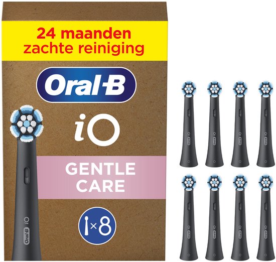 Brossettes Oral-B iO Series Gentle Care - Noires - Pour gencives sensibles - 8 pièces