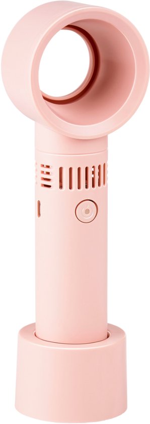 Mini ventilateur sans pales Lifetime Air, 3 vitesses – Ventilateur de bureau rechargeable par USB – Ventilateur de table portable – Mini ventilateur de voyage – Ventilateur sur pied compact – Rose