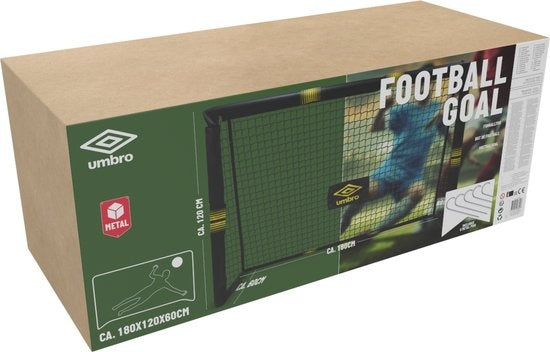 But de football Umbro - 180 x 120 x 60cm - But de football grand format - métal - noir/jaune
