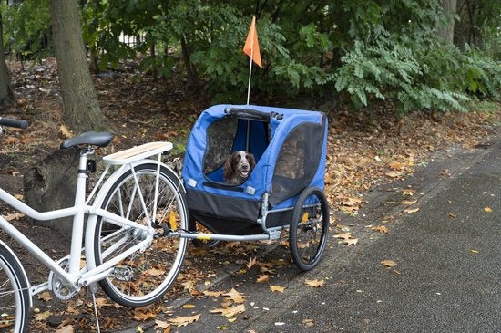 Remorque vélo pour chien - Bicycle Gear - max 40 KG - pliable et housse de pluie- Bleu