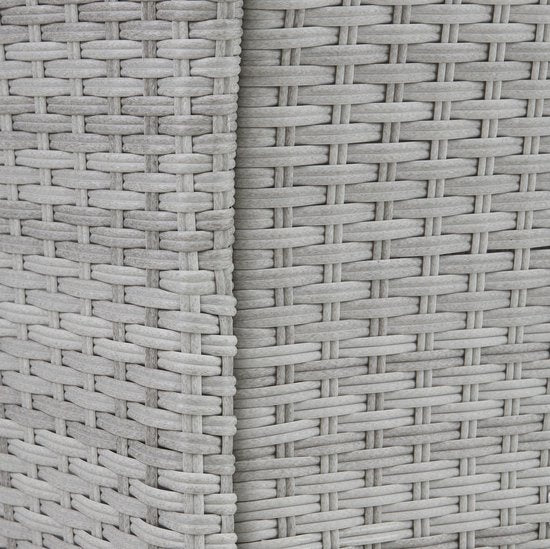 tectake® - set de jardin en osier avec housses amovibles, 2 chaises et table avec plateau en verre, 2x chaises longues d'extérieur avec accoudoirs et table de jardin, set de jardin, meubles de balcon - gris clair - poly-rattan
