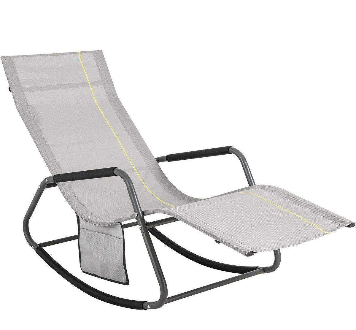 SoBuy Rocking Chair - avec Side Bag - max 120kg - 145x84x57cm