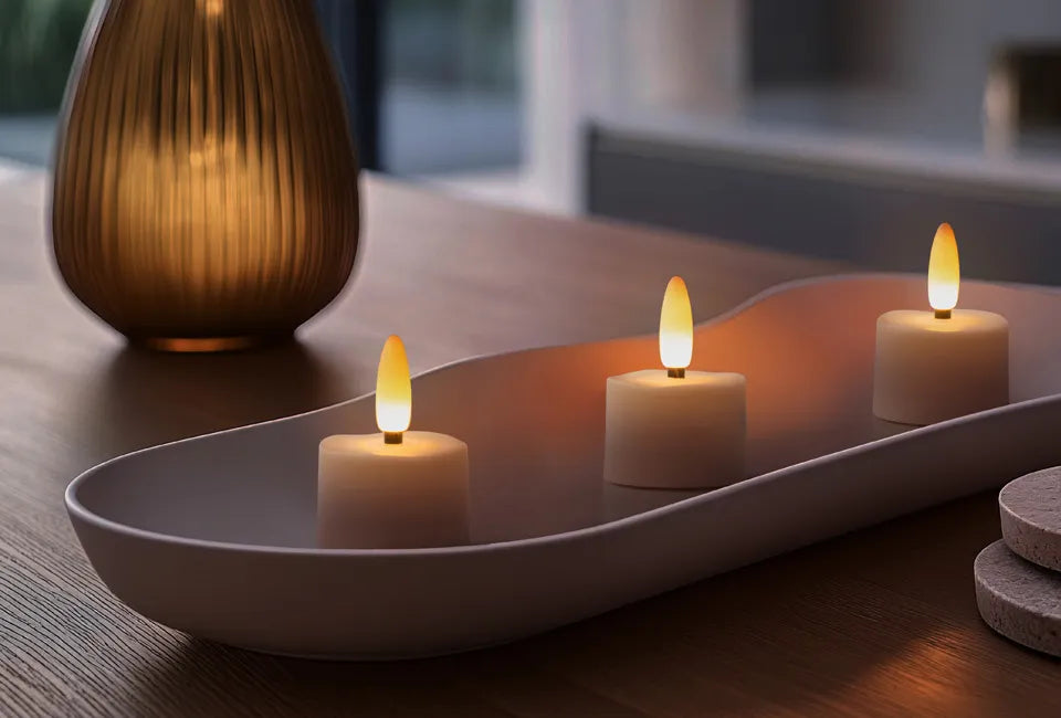 Home & Comfort - Lot de 6 lampes à thé LED rechargeables - Avec télécommande - Dimmable - 4 niveaux de lumière - Station de recharge incluse