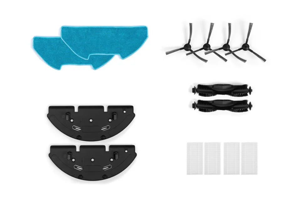 Vlectro - Extra Parts Rotary Floor Cleaner - Universal Wipes Dark Grey/Pink/Light Grey - Includes 14-piece Accessory Set