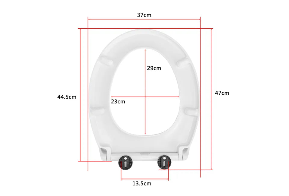 Home&Comfort - Abattant de WC robuste en forme de D avec fermeture souple - Blanc brillant