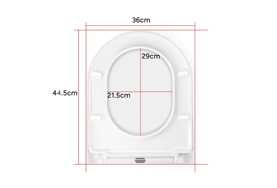 Home&Comfort - Abattant de WC robuste en forme de D avec fermeture souple - Blanc brillant
