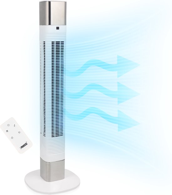 Ventilateur colonne intelligent – Sans pales – Avec application et télécommande – Minuterie – Économe en énergie – Princess 358275 – Blanc