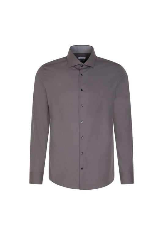 Seidensticker Business Shirt - Regular Fit - taille 39 - Anthra-665 - Coton, non irisé, col Kent étalé