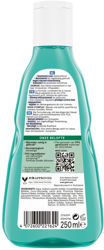 Shampoing anti-pelliculaire Guhl - 4 x 250 ml - Lot économique